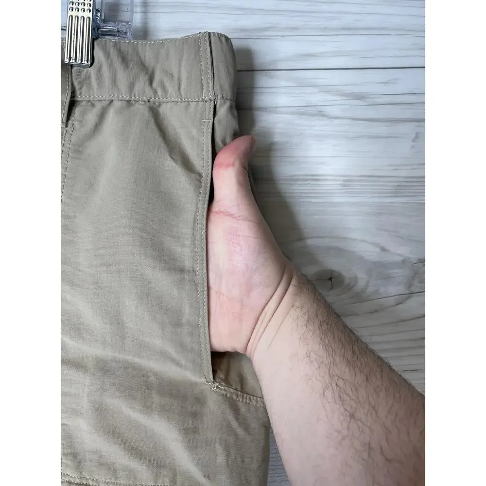 The North Face Pants Mens XL‎ Beige Nylon Hiking Elastic Waist Zip Pockets Cargo